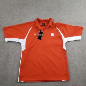 Clemson Tigers Polo Shirt Mens Medium Orange NCAA Football Nike Dri-FIT